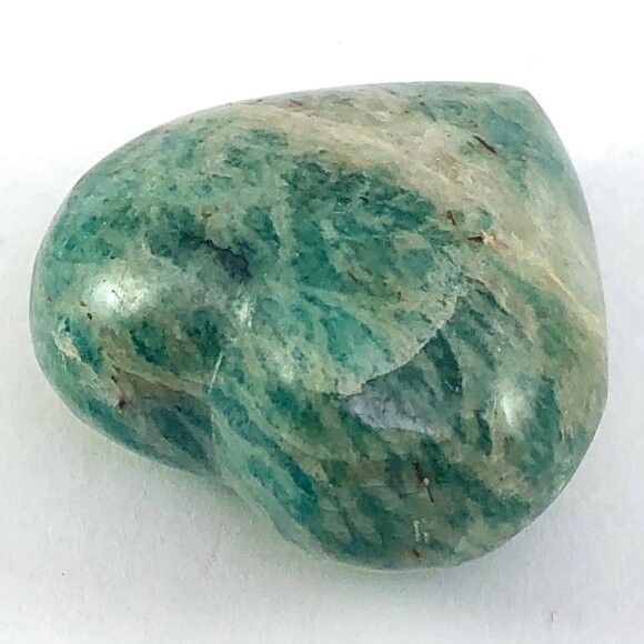 Amazonite Palm Stone Heart Shape 1"  17g  calming soothing Stone Truth Courage - Picture 4 of 9